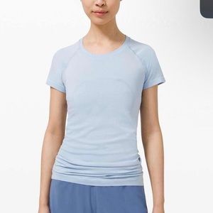 lululemon swiftly tech short sleeve blue size 2